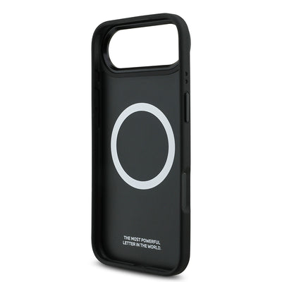 Apple iPhone 17 Air Kılıf BMW Orjinal Lisanslı M-safe Şarj Özellikli Metal BMW ve M Logolu PU Karbon Tasarımlı Kapak Kırmızı