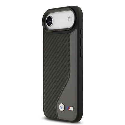 iPhone 17 Air Kılıf BMW Orjinal Lisanslı M-safe Şarj Özellikli Metal BMW ve M Logolu PU Karbon Tasarımlı Kılıf