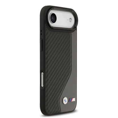 iPhone 17 Air Kılıf BMW Orjinal Lisanslı M-safe Şarj Özellikli Metal BMW ve M Logolu PU Karbon Tasarımlı Kılıf