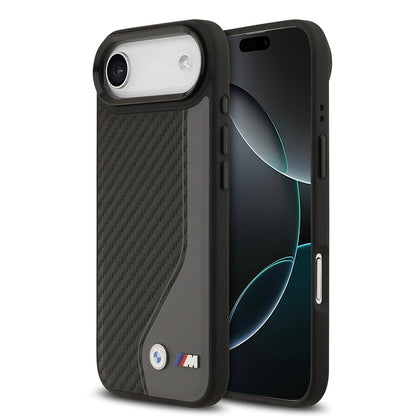 iPhone 17 Air Kılıf BMW Orjinal Lisanslı M-safe Şarj Özellikli Metal BMW ve M Logolu PU Karbon Tasarımlı Kılıf