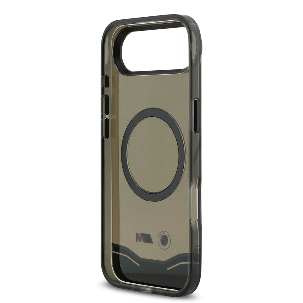 iPhone 17 Air Kılıf BMW Orjinal Lisanslı M-safe Şarj Özellikli Metal Buton Tasarımlı Tranparan M Dizayn Kılıf