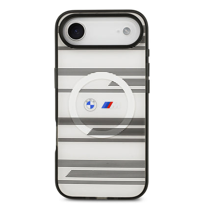 iPhone 17 Air Kılıf BMW Orjinal Lisanslı M-safe Şarj Özellikli Metal Kamera Butonlu Yatay Şeritli M Dizayn Kılıf