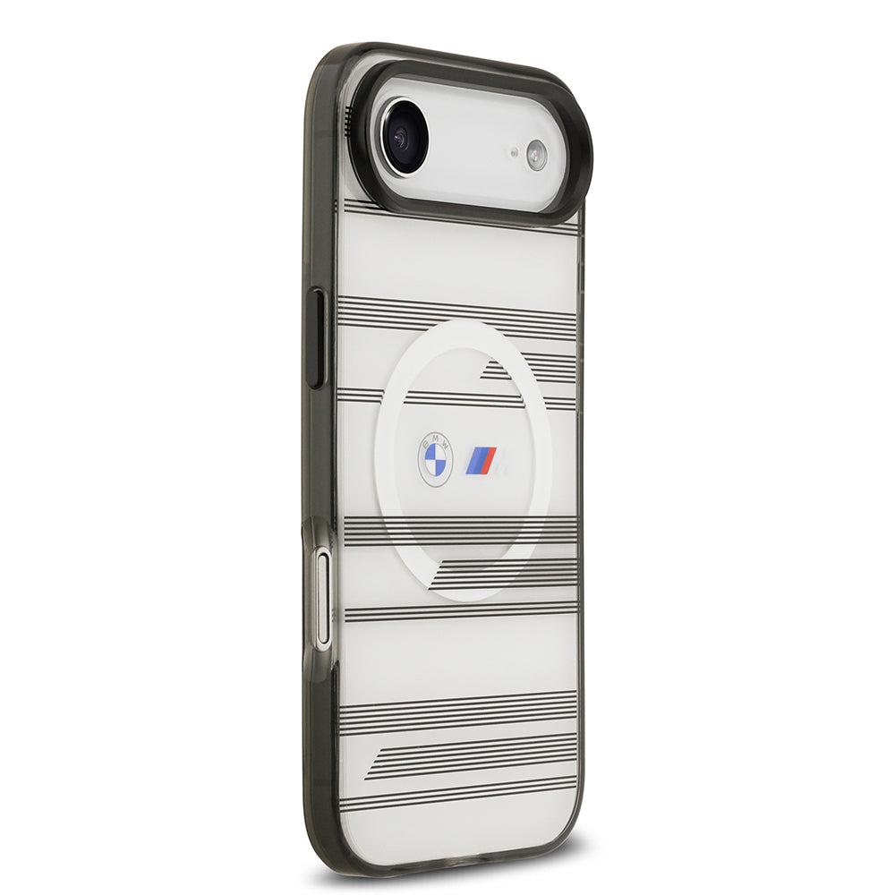 iPhone 17 Air Kılıf BMW Orjinal Lisanslı M-safe Şarj Özellikli Metal Kamera Butonlu Yatay Şeritli M Dizayn Kılıf