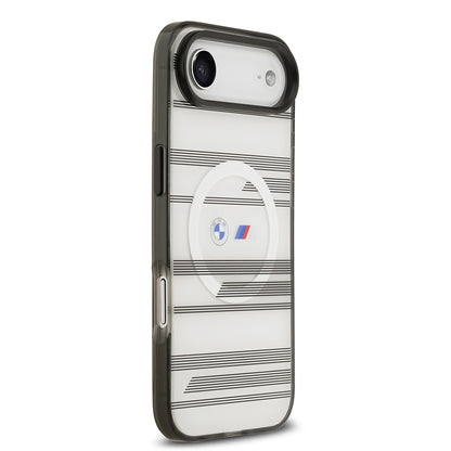 iPhone 17 Air Kılıf BMW Orjinal Lisanslı M-safe Şarj Özellikli Metal Kamera Butonlu Yatay Şeritli M Dizayn Kılıf