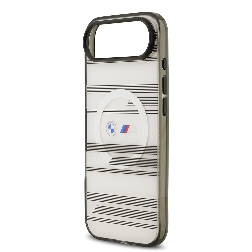 iPhone 17 Air Kılıf BMW Orjinal Lisanslı M-safe Şarj Özellikli Metal Kamera Butonlu Yatay Şeritli M Dizayn Kılıf