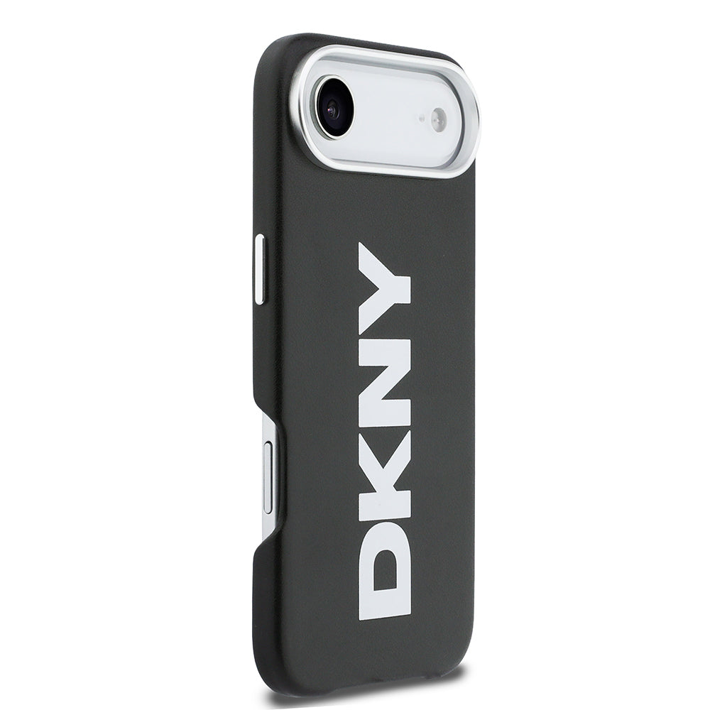 Apple iPhone 17 Air Kılıf DKNY Orjinal Lisanslı M-safe Şarj Özellikli PU Büyük Dikey Logolu Kapak