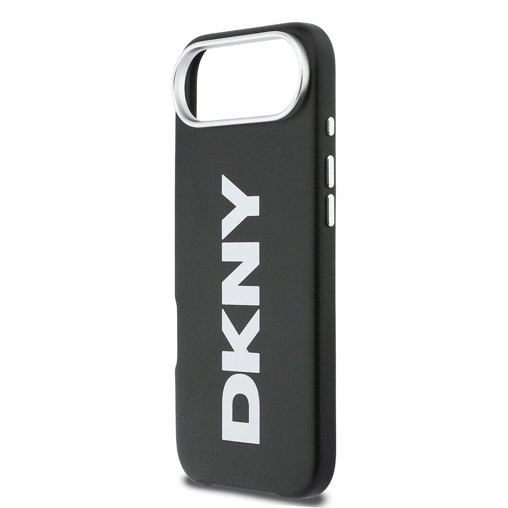 Apple iPhone 17 Air Kılıf DKNY Orjinal Lisanslı M-safe Şarj Özellikli PU Büyük Dikey Logolu Kapak