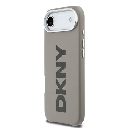 Apple iPhone 17 Air Kılıf DKNY Orjinal Lisanslı M-safe Şarj Özellikli PU Büyük Dikey Logolu Kapak