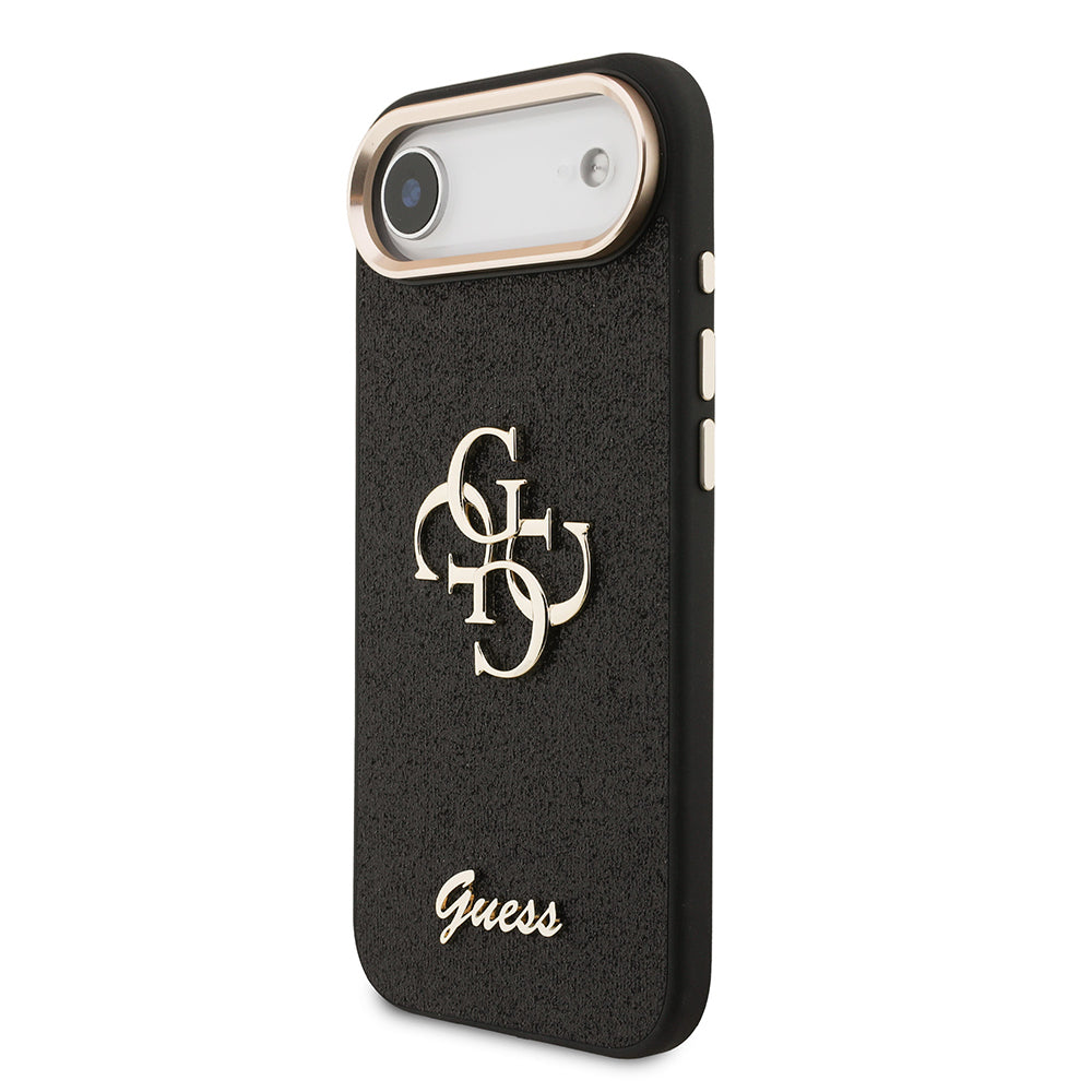 iPhone 17 Air Kılıf Guess Orjinal Lisanslı 4G Büyük Metal Kamera Çerçeveli ve Logolu Glitter Kılıf