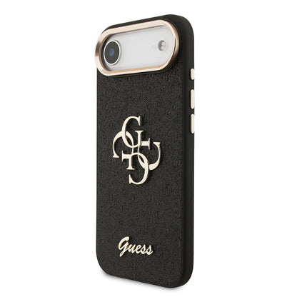 iPhone 17 Air Kılıf Guess Orjinal Lisanslı 4G Büyük Metal Kamera Çerçeveli ve Logolu Glitter Kılıf