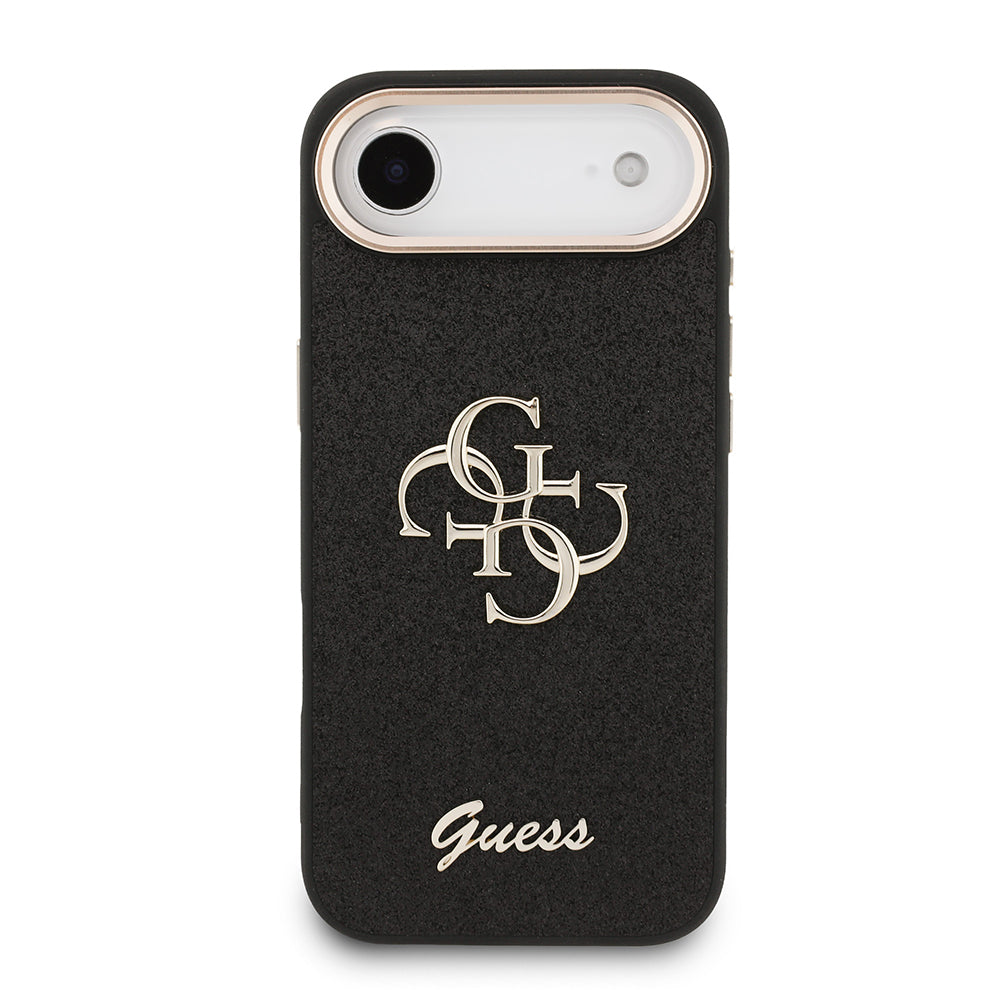 iPhone 17 Air Kılıf Guess Orjinal Lisanslı 4G Büyük Metal Kamera Çerçeveli ve Logolu Glitter Kılıf