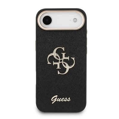 Apple iPhone 17 Air Kılıf Guess Orjinal Lisanslı 4G Büyük Metal Kamera Çerçeveli ve Logolu Glitter Kapak Pembe