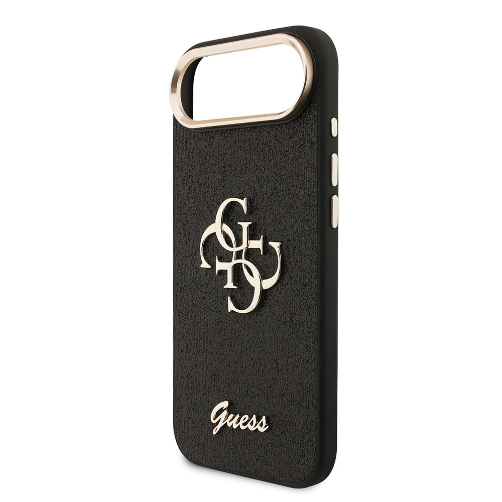 iPhone 17 Air Kılıf Guess Orjinal Lisanslı 4G Büyük Metal Kamera Çerçeveli ve Logolu Glitter Kılıf