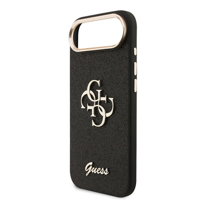 iPhone 17 Air Kılıf Guess Orjinal Lisanslı 4G Büyük Metal Kamera Çerçeveli ve Logolu Glitter Kılıf