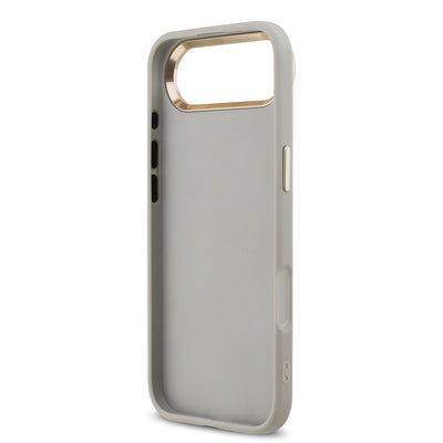 Apple iPhone 17 Air Kılıf Guess Orjinal Lisanslı 4G Büyük Metal Kamera Çerçeveli ve Logolu Glitter Kapak Gri