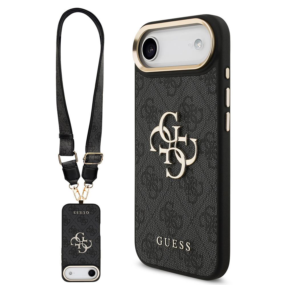 iPhone 17 Air Kılıf Guess Orjinal Lisanslı 4G Büyük Metal Logolu Kalın Askılı Kılıf