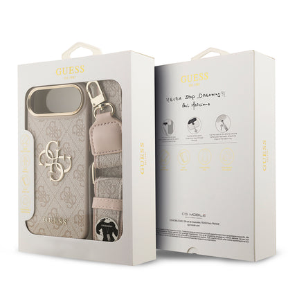 iPhone 17 Air Kılıf Guess Orjinal Lisanslı 4G Büyük Metal Logolu Kalın Askılı Kılıf