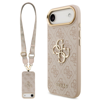 iPhone 17 Air Kılıf Guess Orjinal Lisanslı 4G Büyük Metal Logolu Kalın Askılı Kılıf