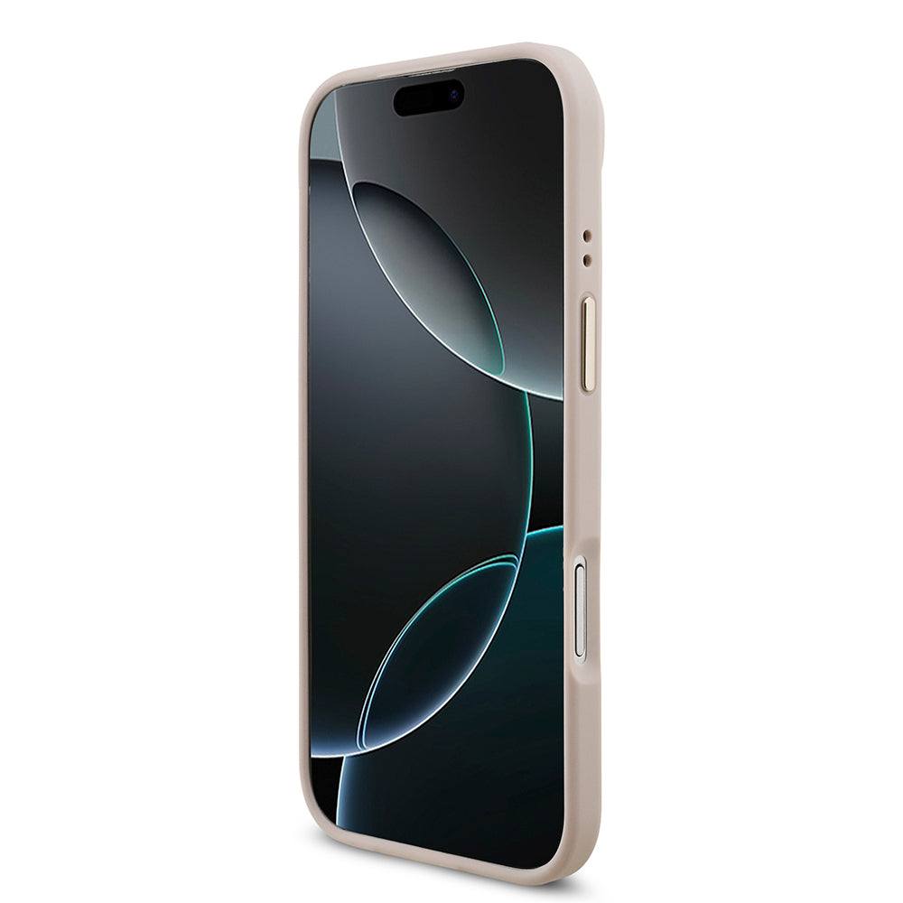 iPhone 17 Air Kılıf Guess Orjinal Lisanslı Gold Metal Kamera Çerçeveli 4G Desenli Metal Büyük 4G ve Yazı Logolu Kılıf