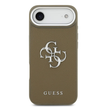 iPhone 17 Air Kılıf Guess Orjinal Lisanslı Grained 4G Metal Büyük Logolu Kılıf