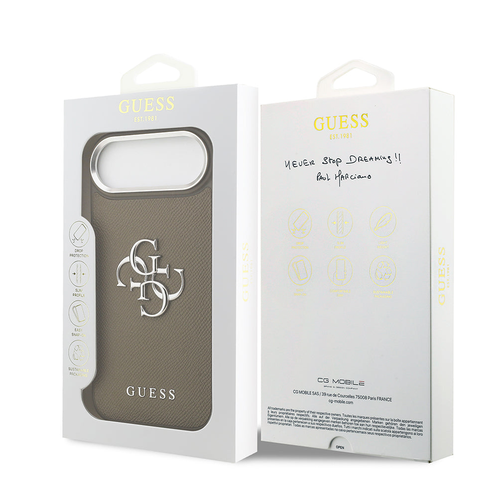 iPhone 17 Air Kılıf Guess Orjinal Lisanslı Grained 4G Metal Büyük Logolu Kılıf