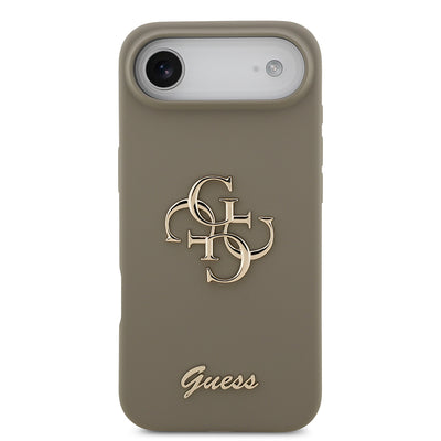 Apple iPhone 17 Air Kılıf Guess Orjinal Lisanslı Grained Yazı Logolu Kapak Pembe