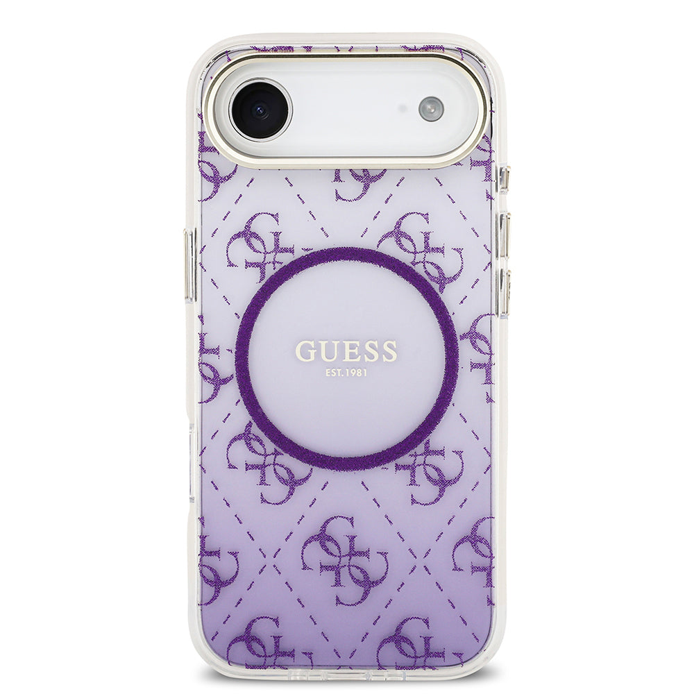 iPhone 17 Air Kılıf Guess Orjinal Lisanslı M-safe Şarj Özellikli 4G Desenli Simli Silikon Kılıf