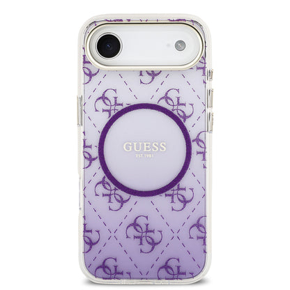 iPhone 17 Air Kılıf Guess Orjinal Lisanslı M-safe Şarj Özellikli 4G Desenli Simli Silikon Kılıf