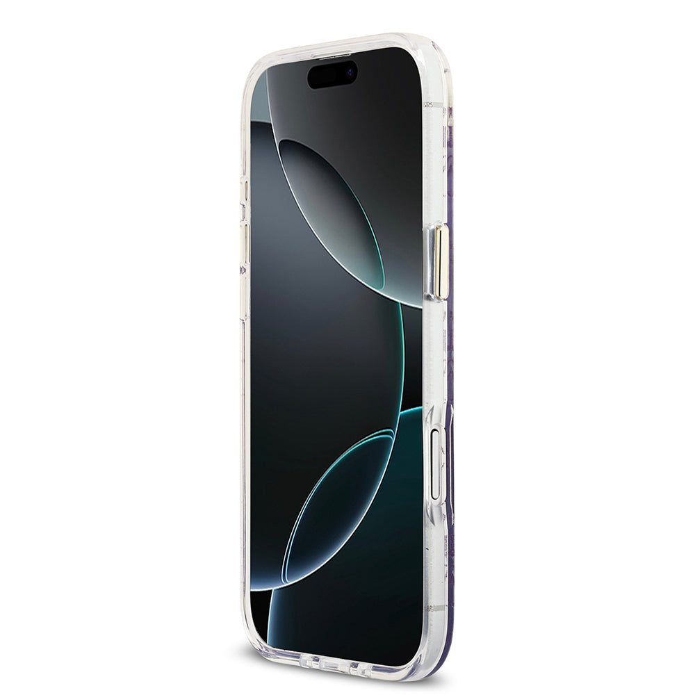 iPhone 17 Air Kılıf Guess Orjinal Lisanslı M-safe Şarj Özellikli 4G Desenli Simli Silikon Kılıf