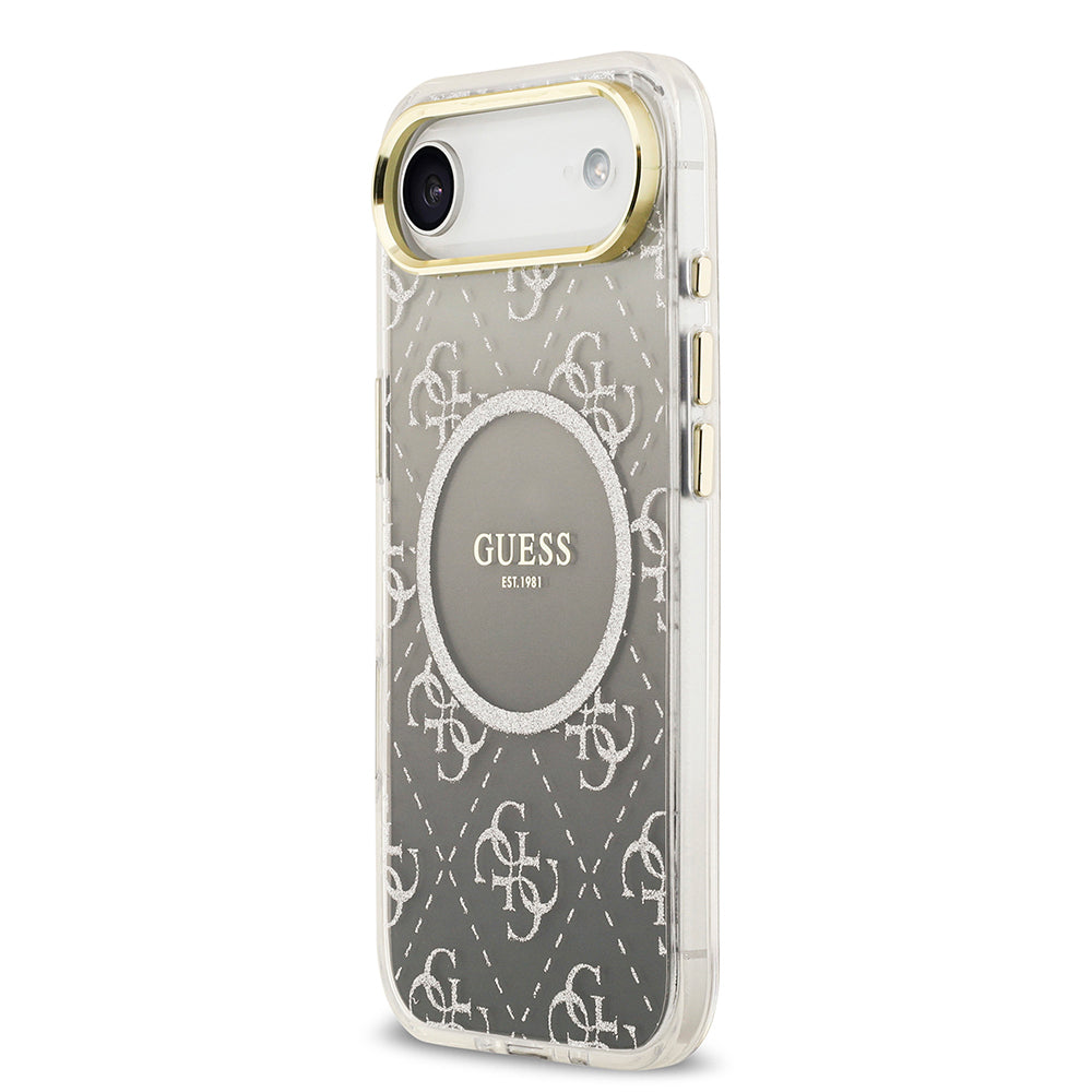 iPhone 17 Air Kılıf Guess Orjinal Lisanslı M-safe Şarj Özellikli 4G Desenli Simli Silikon Kılıf