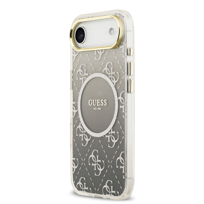 iPhone 17 Air Kılıf Guess Orjinal Lisanslı M-safe Şarj Özellikli 4G Desenli Simli Silikon Kılıf