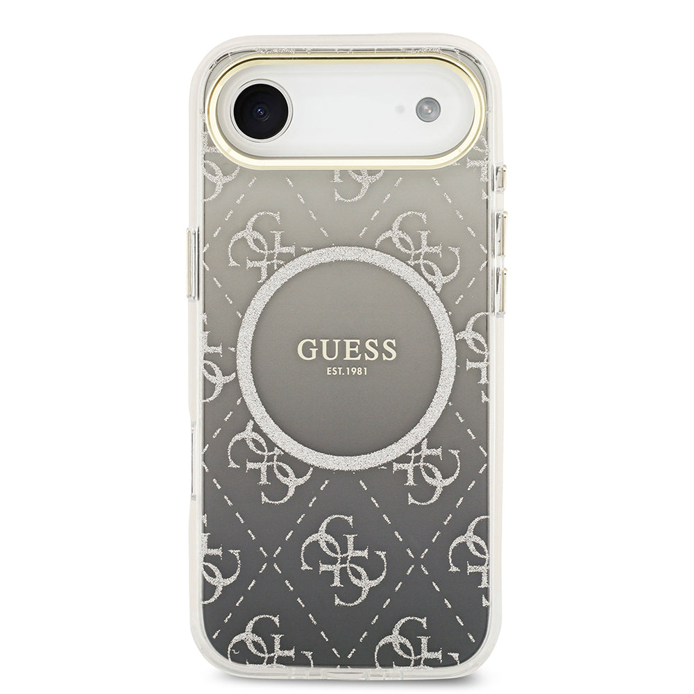iPhone 17 Air Kılıf Guess Orjinal Lisanslı M-safe Şarj Özellikli 4G Desenli Simli Silikon Kılıf