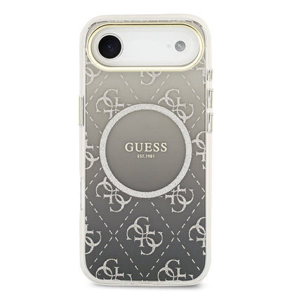 iPhone 17 Air Kılıf Guess Orjinal Lisanslı M-safe Şarj Özellikli 4G Desenli Simli Silikon Kılıf