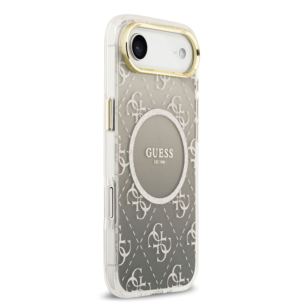 iPhone 17 Air Kılıf Guess Orjinal Lisanslı M-safe Şarj Özellikli 4G Desenli Simli Silikon Kılıf