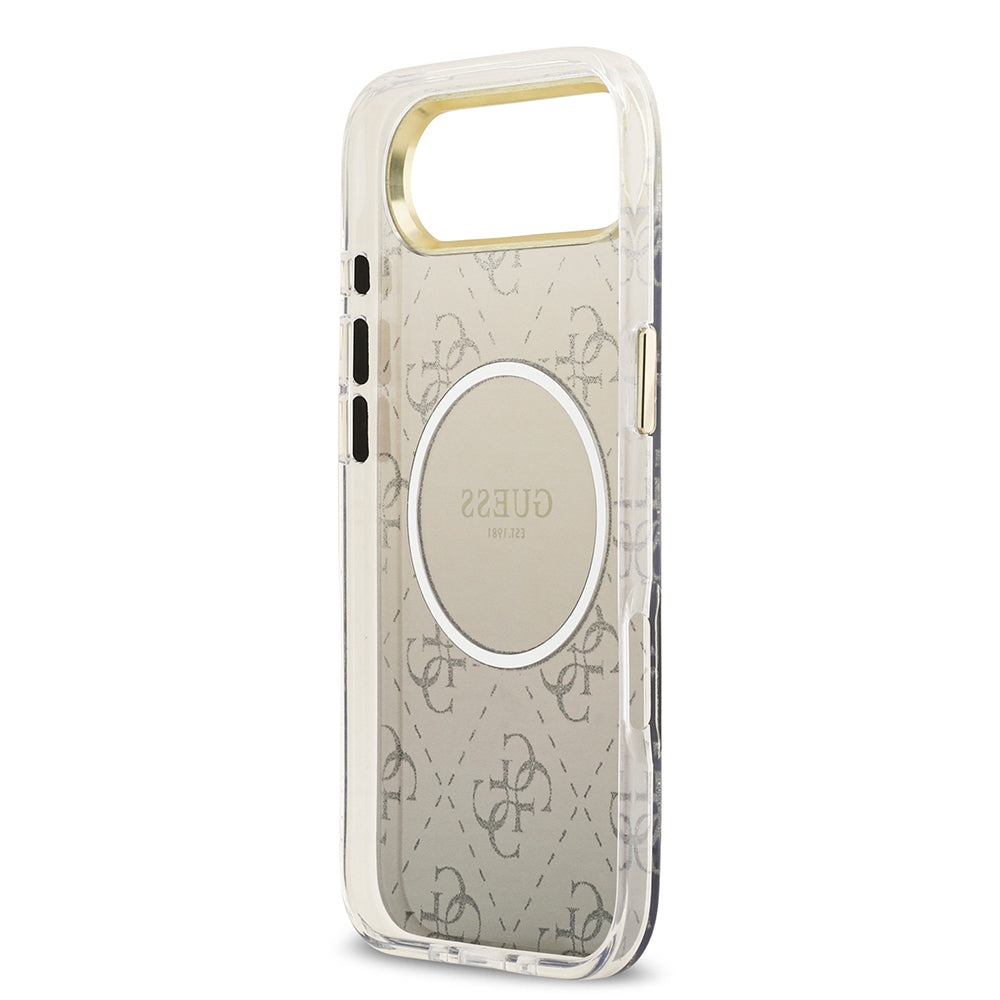 iPhone 17 Air Kılıf Guess Orjinal Lisanslı M-safe Şarj Özellikli 4G Desenli Simli Silikon Kılıf