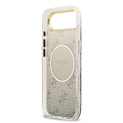 iPhone 17 Air Kılıf Guess Orjinal Lisanslı M-safe Şarj Özellikli 4G Desenli Simli Silikon Kılıf