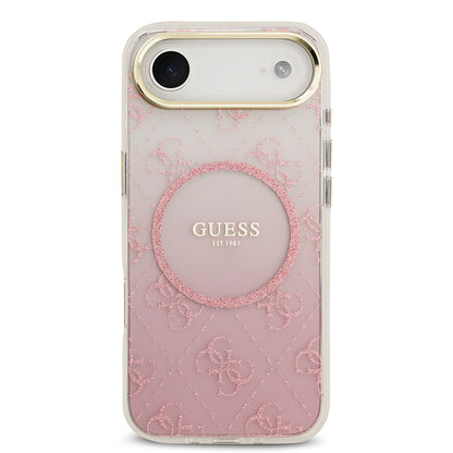 iPhone 17 Air Kılıf Guess Orjinal Lisanslı M-safe Şarj Özellikli 4G Desenli Simli Silikon Kılıf