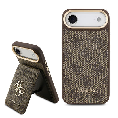 iPhone 17 Air Kılıf Guess Orjinal Lisanslı M-safe Şarj Özellikli 4G Metal Büyük Logolu Kartlıklı Kılıf