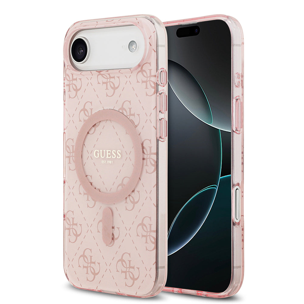 iPhone 17 Air Kılıf Guess Orjinal Lisanslı M-safe Şarj Özellikli IML Baskılı Klasik Logolu 4G Desenli Kılıf