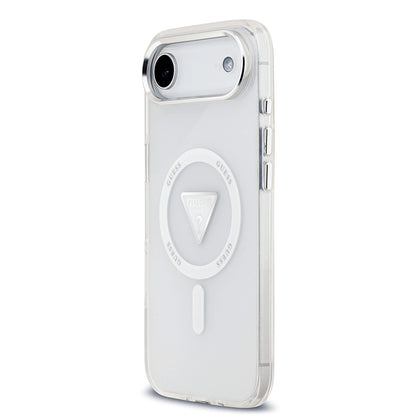 iPhone 17 Air Kılıf Guess Orjinal Lisanslı M-safe Şarj Özellikli IML Baskılı Üçgen Logolu Metal Kamera Çerçeveli Kılıf