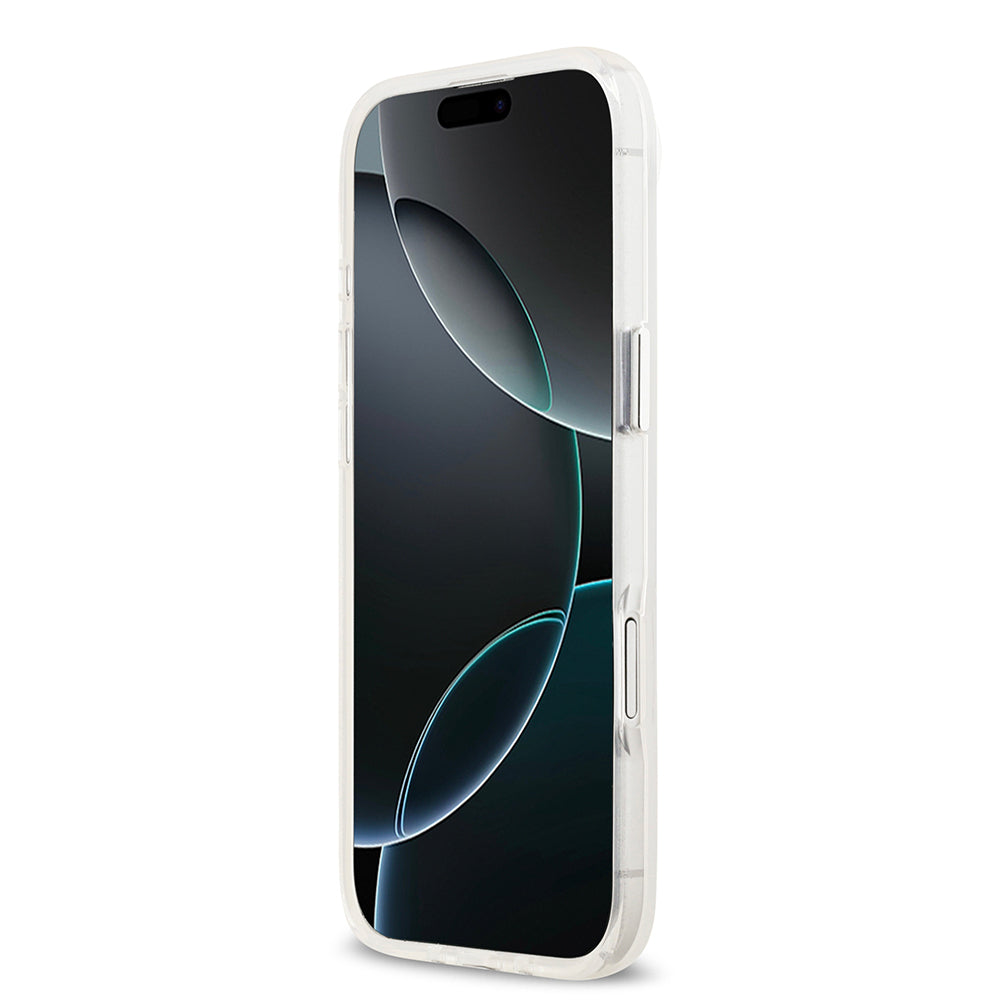 iPhone 17 Air Kılıf Guess Orjinal Lisanslı M-safe Şarj Özellikli IML Baskılı Üçgen Logolu Metal Kamera Çerçeveli Kılıf