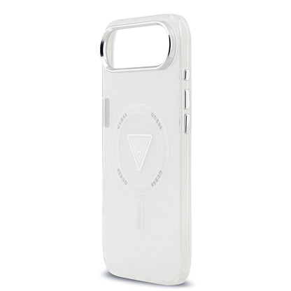 iPhone 17 Air Kılıf Guess Orjinal Lisanslı M-safe Şarj Özellikli IML Baskılı Üçgen Logolu Metal Kamera Çerçeveli Kılıf