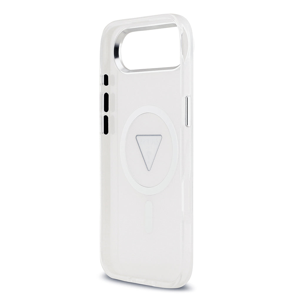 iPhone 17 Air Kılıf Guess Orjinal Lisanslı M-safe Şarj Özellikli IML Baskılı Üçgen Logolu Metal Kamera Çerçeveli Kılıf