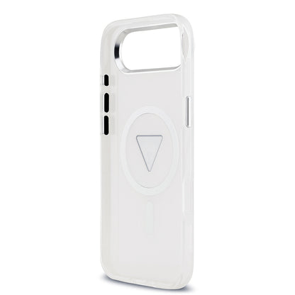 iPhone 17 Air Kılıf Guess Orjinal Lisanslı M-safe Şarj Özellikli IML Baskılı Üçgen Logolu Metal Kamera Çerçeveli Kılıf