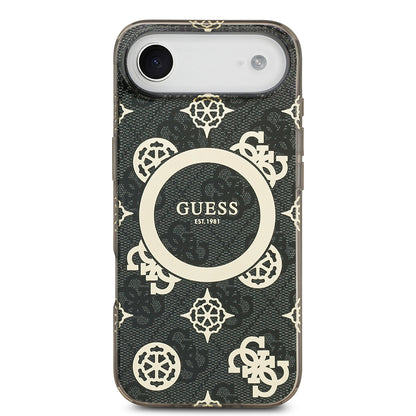 iPhone 17 Air Kılıf Guess Orjinal Lisanslı M-safe Şarj Özellikli IML Peony ve 4G Desenli Klasik Logolu Kılıf