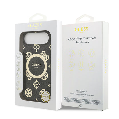 iPhone 17 Air Kılıf Guess Orjinal Lisanslı M-safe Şarj Özellikli IML Peony ve 4G Desenli Klasik Logolu Kılıf