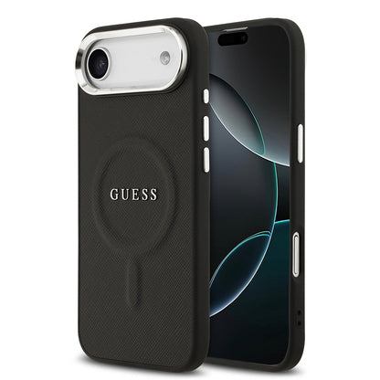 iPhone 17 Air Kılıf Guess Orjinal Lisanslı M-safe Şarj Özellikli Klasik Yazı Logolu PU Deri Kılıf