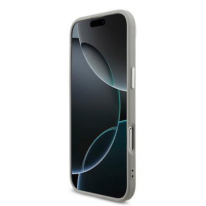 iPhone 17 Air Kılıf Guess Orjinal Lisanslı M-safe Şarj Özellikli Metal Kamera Çerçeveli Üçgen Logolu Glitter Kılıf