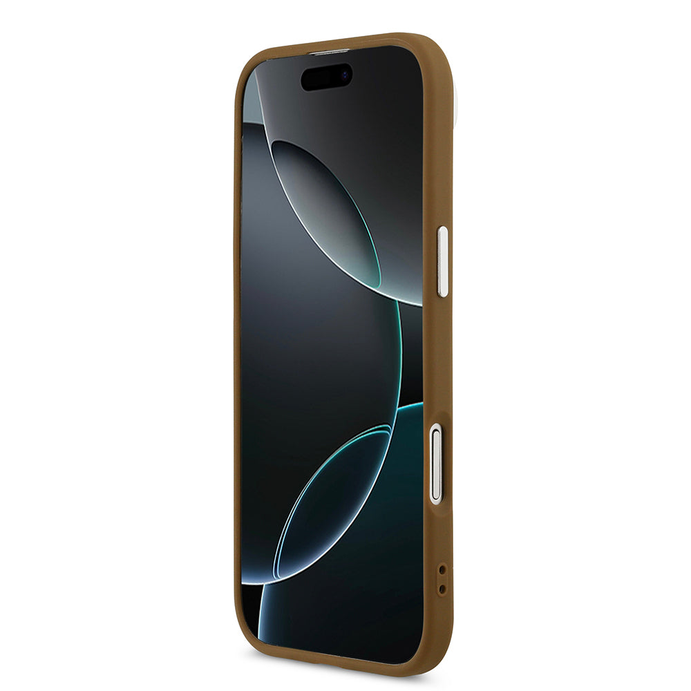 iPhone 17 Air Kılıf Guess Orjinal Lisanslı M-safe Şarj Özellikli PU Deri Metal Kamera Çerçeveli Üçgen Logolu Kılıf