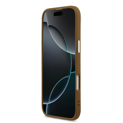 iPhone 17 Air Kılıf Guess Orjinal Lisanslı M-safe Şarj Özellikli PU Deri Metal Kamera Çerçeveli Üçgen Logolu Kılıf